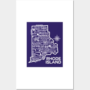 Rhode Island Map Posters and Art